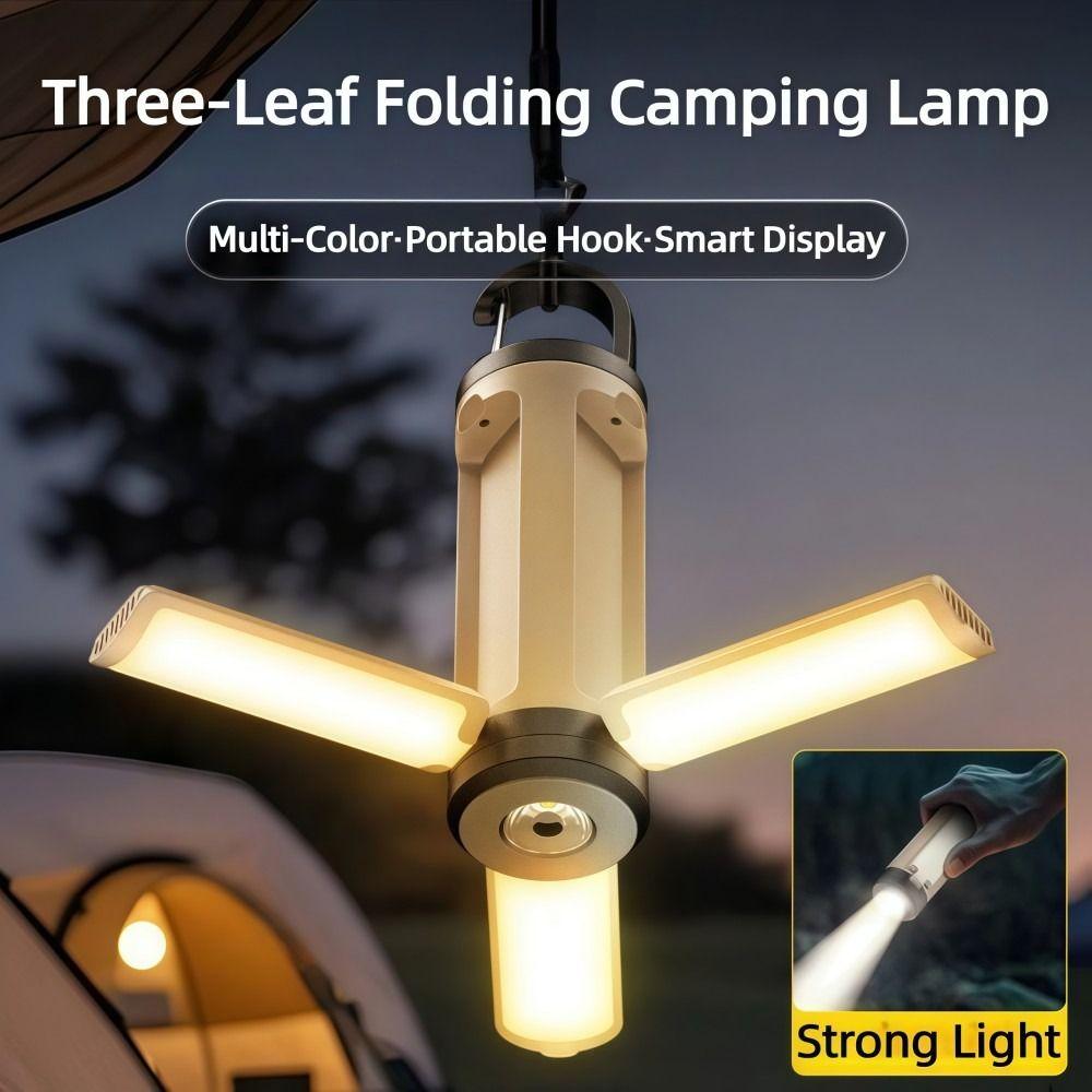 Multipurpose LED COB Camping Light Foldable Rechargeable Work Light Flashlight 1200 MAh Waterproof Hanging Tent Light Outdoor