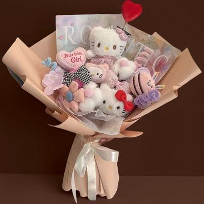 Cartoon Bouquet with Cinnamoroll, Kuromi, and Pacha Dog - Perfect Birthday or Graduation Gift for Girls and Kids