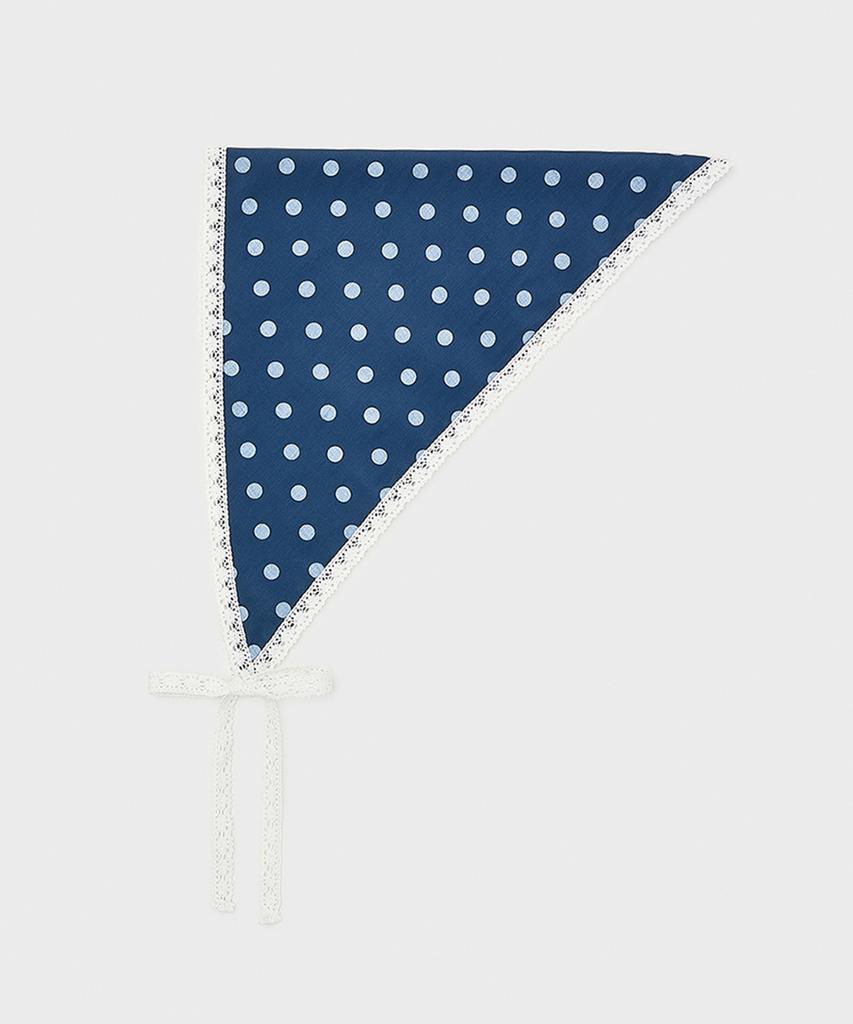 Minssio Wide Dot Lace Bonnet_Navy