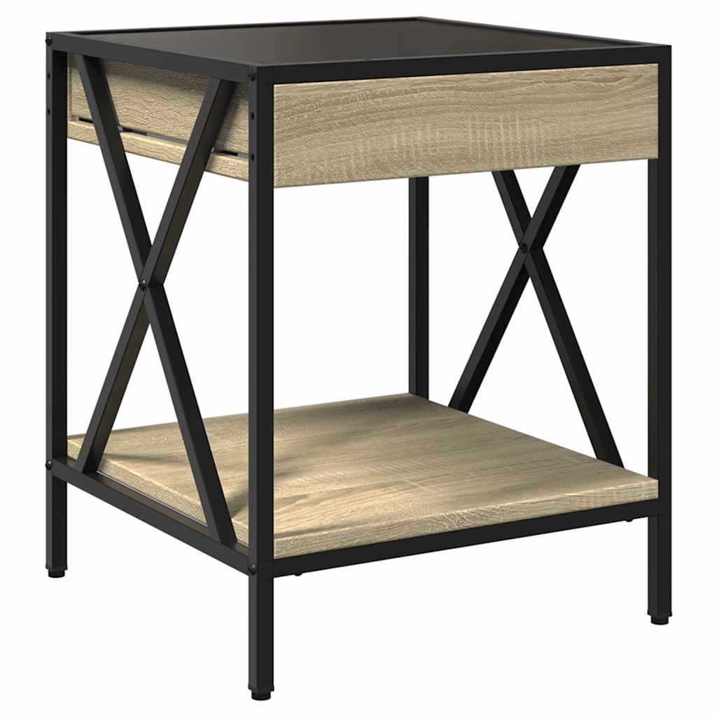 Infinity LED Coffee Table in Sonoma Oak 40 x 40 x 49 cm