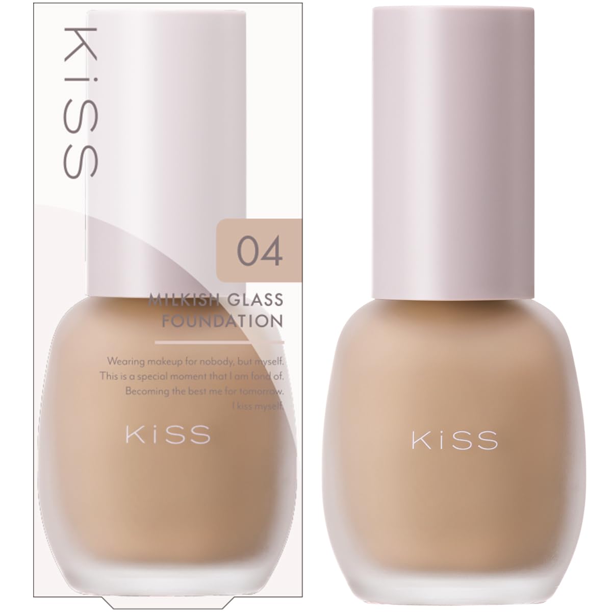 KiSS Milkish Glass Foundation 04 Охра Выравнивает тон кожи и Содержит сыворотку красоты 30 г поры. SPF34 PA++. ингредиенты.