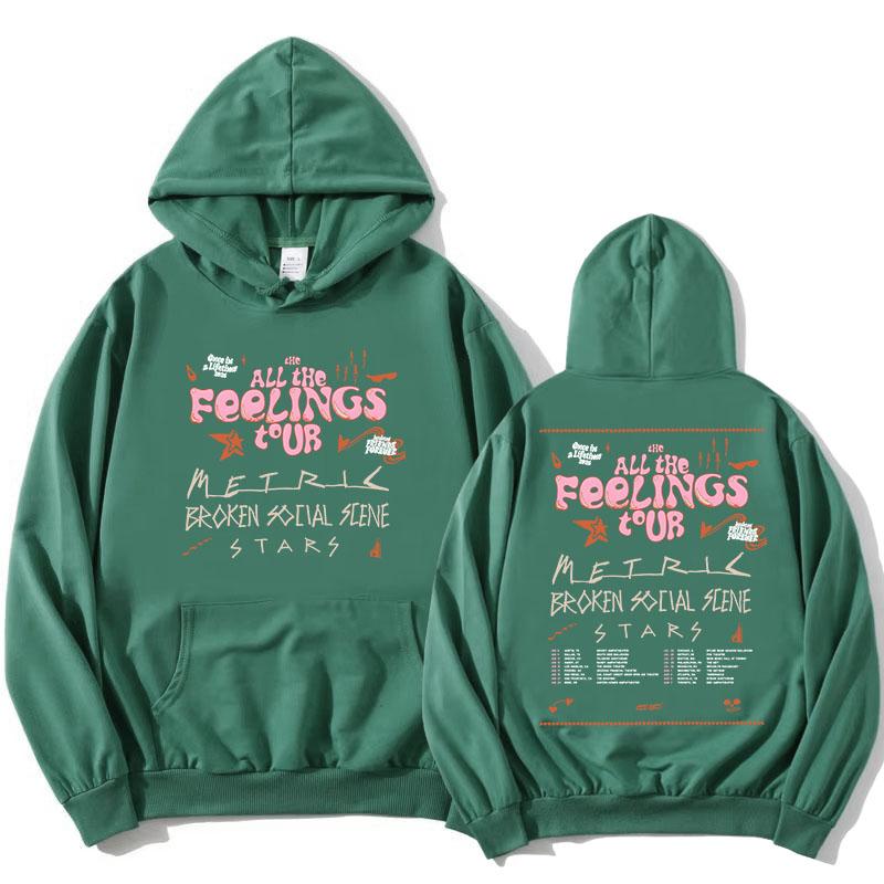 All The Feelings Tour 2026 Hoodies Metric Broken Social Scene und Stars Sweatshirt Fleece Langarm Damen Kapuzenpullover