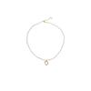 Women's Freshwater Pearl & Abalone Heart Pendant Necklace with Beaded Clavicle Chain