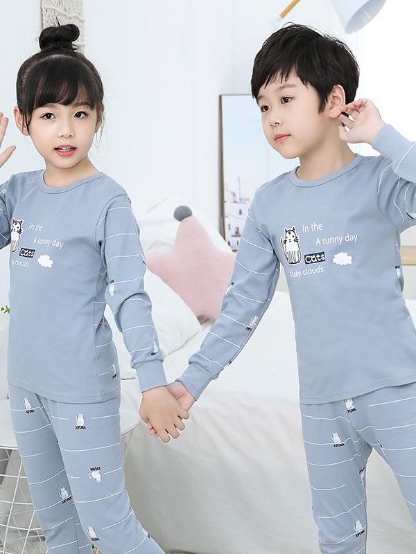 Boys' & Girls' Cotton Warm Underwear Set - Autumn Pajamas & Base Layer for Toddlers