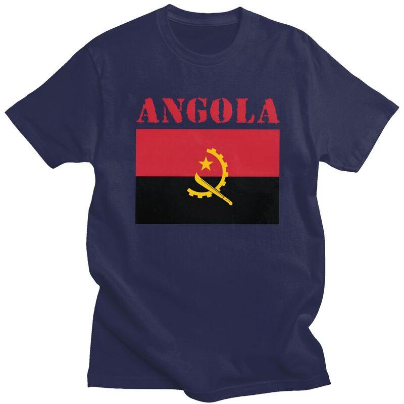 Custom Cool Angola Flag T Shirt Men Short Sleeves Pure Cotton Tshirt Tees Fashion Tshirt