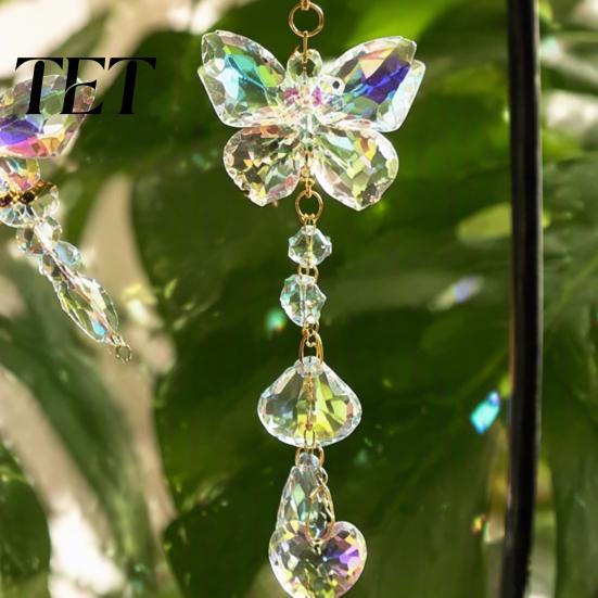 Sophisticated Birthday Gifts for Women Butterfly & Dragonfly Crystal Suncatcher, Colorful Rainbow Maker Prism Hanging Glamorous Crystals Indoor Decor