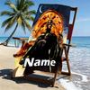 Custom Name Personalized Batman Print Beach Towel, for Trip Camping Beach Party Home Decor, Birthday Gift for Family & Friends