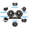 12V Double Motor Vehicle Fan, USB Car Air Ventilator with Two Speed Control, Horizontal and Vertical Adjustment Features