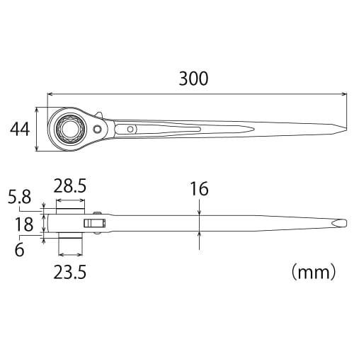 TOP Industrial Steel Frame Ratchet Wrench, 17 x 21mm, TRM-17 x 21