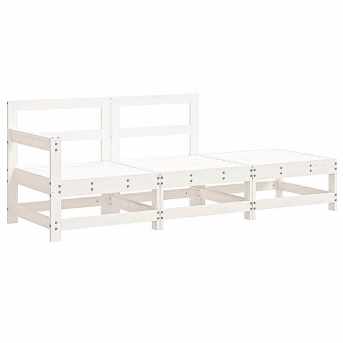 VidaXL Garden Lounge Set 3 Pcs with White Cushions Solid Wood, Lounge Set, Outdoor Lounge Set, Set of 825598