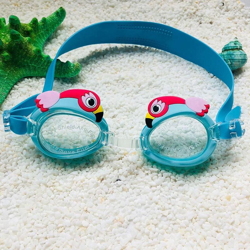 Cartoon Style Kids Swimming Goggles Anti Fog Adjustable Straps Eyeglasses