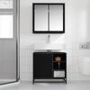 Bathroom Furniture Set 2 Pcs Black Oak Effect Wood Based Material