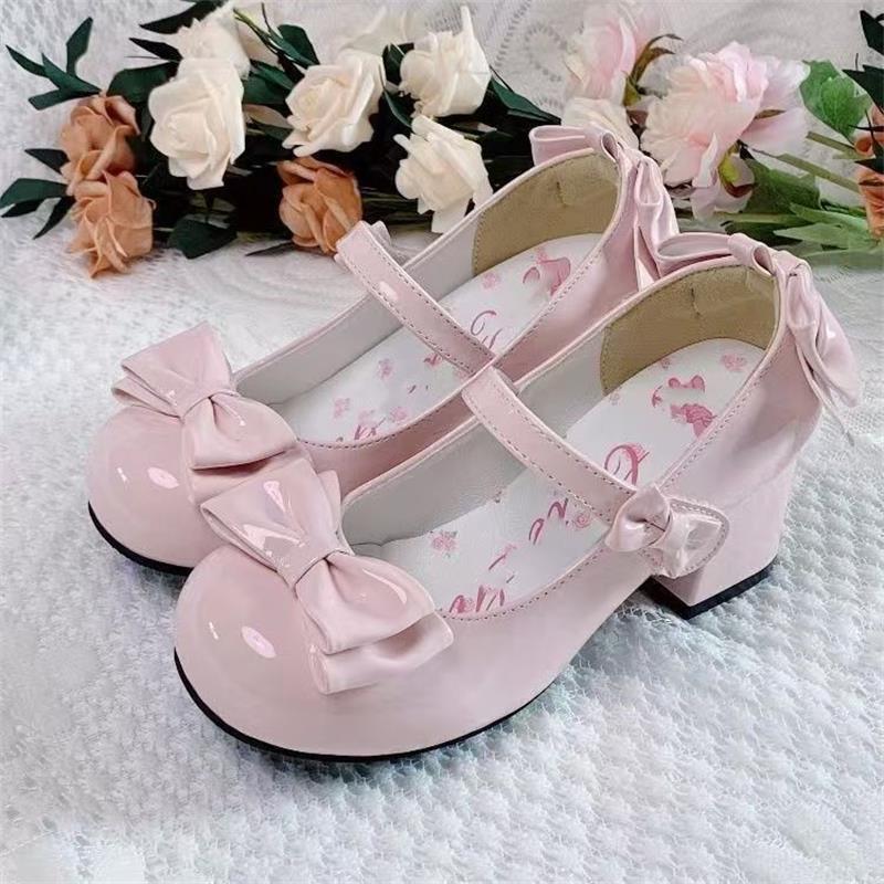2025 Summer New Japanese Temperament Jk Round Head Bow Mary Jane Shoes Comfortable and Versatile Small Leather Shoes Women