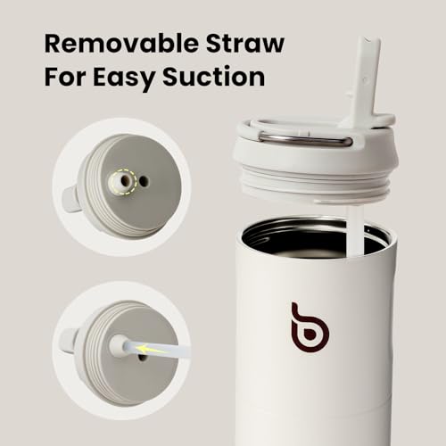 BOTTLE BOTTLE Insulated Water Bottle 24oz with Straw Lid and Handle for Sports Travel Gym Stainless Steel Water Bottles Double-Wall Vacuum Metal