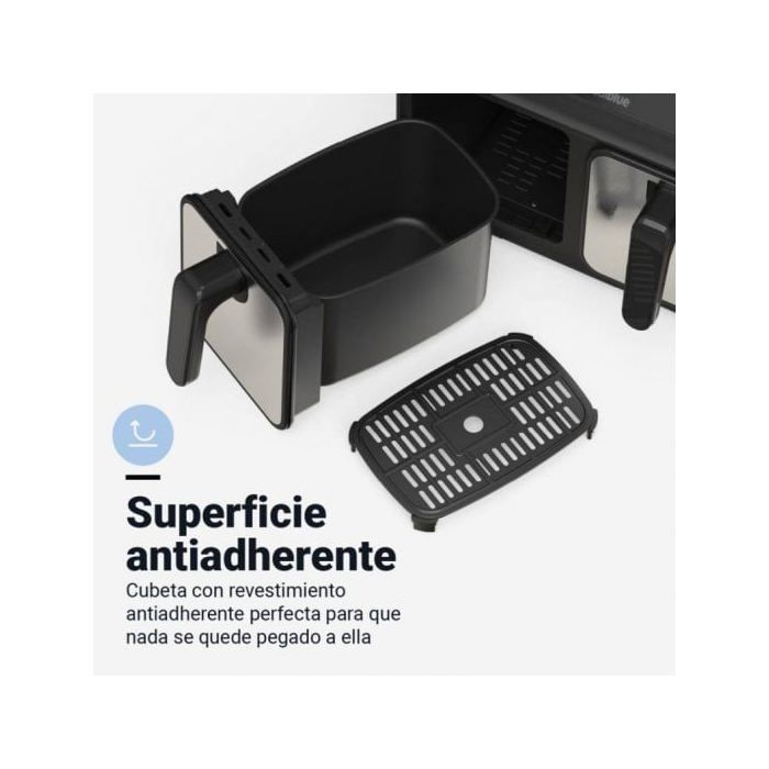 Universal Blue Air Crispy 6008DB Freidora de Aire Dual 4/4L Negra/Inox