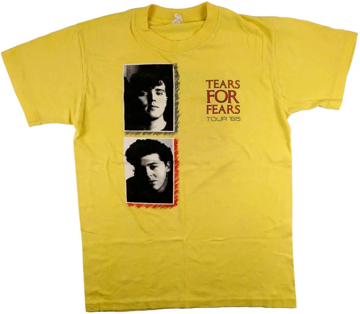 TEARS FOR FEARS vintage TOUR 1985 Yellow Shirt XL