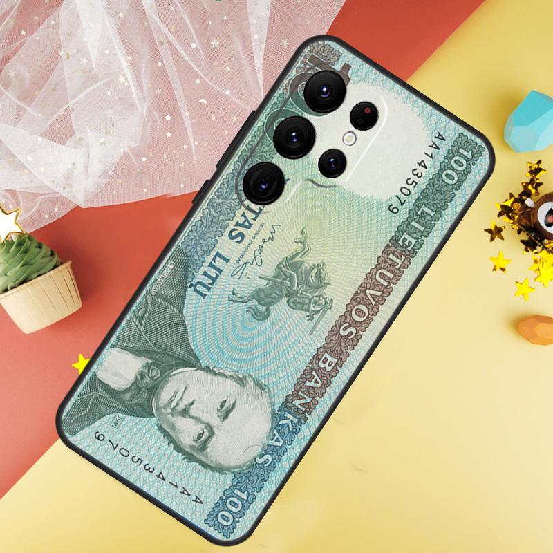 Lithuania Litas Money Funda For Samsung Galaxy S24 Ultra S23 S22 Plus S21 S20 FE S8 S9 S10 Note 10 20 Ultra Case