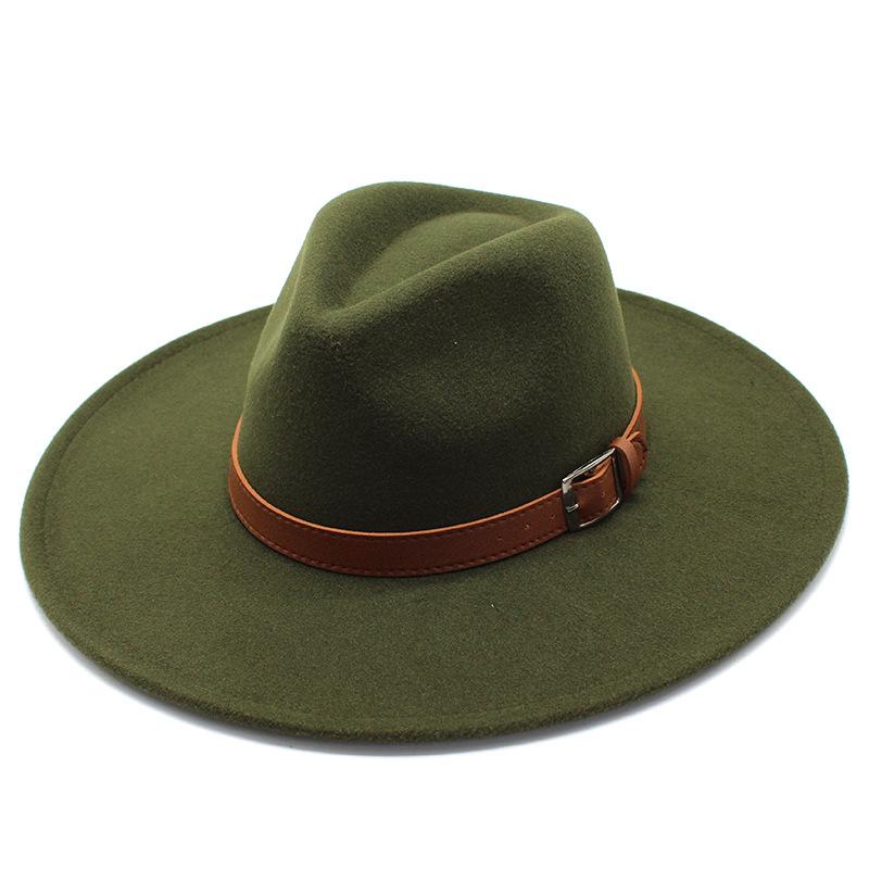 Wool 9.5Cm Big-Brimmed Jazz Top Hat, Men'S And Women'S Peach Heart Top, White Top Hat, Felt Hat