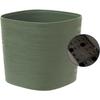 Pot avec réserve d'eau - GARDEN ID Respect - Vert de gris 30 x 30 cm - 100% déchets ménagers - 100% recyclable - Surface structurée.