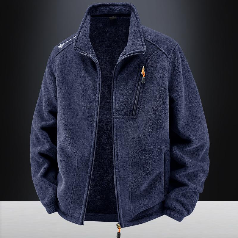 Men's Warm and Plush Thick Fleece Jacket for Autumn and Winter, Loose Casual Fleece Jacket