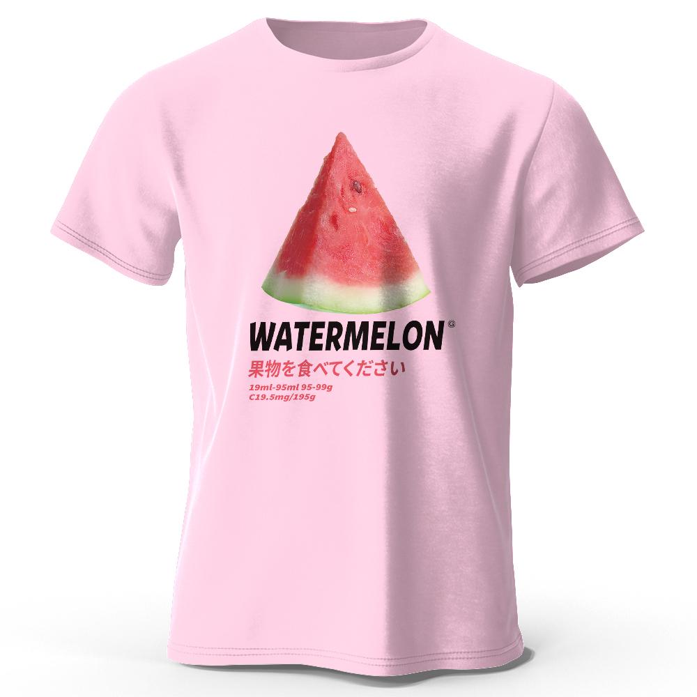 Playful Watermelon Graphic Tee - Trendy Summer Casual T-shirt for Men Women, Lightweight Breathable