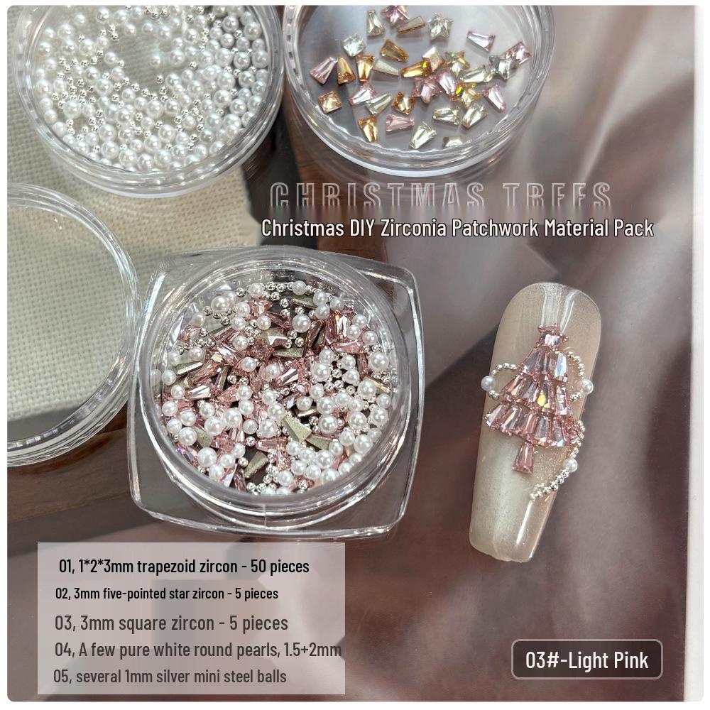 Christmas Tree Zirconia & Pearl Trapezoid Rhinestone DIY Accessory Pack