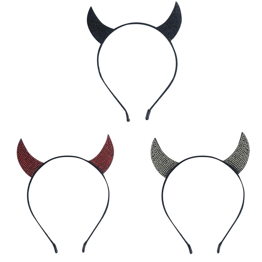 Devil Horns Disco Party Headwear Disco Headband Party Costume Headpieces Sparkly Devil Horns Cool Ghosted Horns