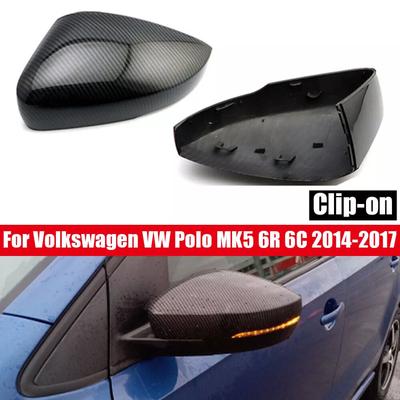 For VW Polo Mk5 6R 6C 2009-2017 ABS Rearview Door Side Mirror Cover Wing Cap Exterior Protector Housing Shell Trim Car Replace