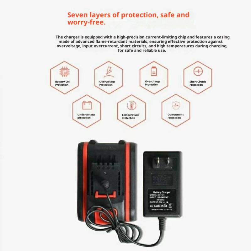 1 Stück Universaladapter Schnellladegerät 21V 1A/2A DC Elektroschlüssel Lithium-Akkuladegerät DIY Zubehör