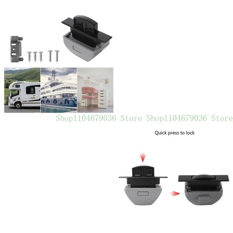 652F Push Button Latches Lock RVs Campers Car Drawer Lock Keyless Cabinet Door Lock