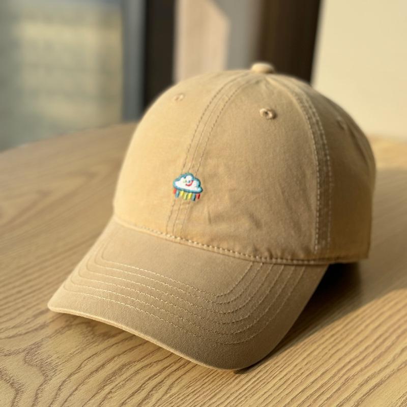Spring And Summer Small Embroidery Soft Top Baseball Cap Female Big Head Circumference Showing Face Small Wide Brim Cap Male
