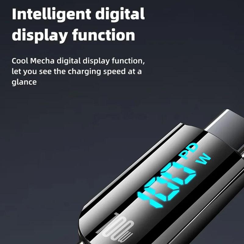 100W 6A Type C PD Quick Charger 3.0 Cable For Samsung Xiaomi Huawei USB C Mobile Phone Data Cord Fast Charging Data Cable