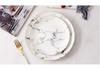 1 set European 8inch+10inch American style Gilt edged marble Dinner Golden Plate Steak Dish Dessert Plates Porcelain Fish Plate