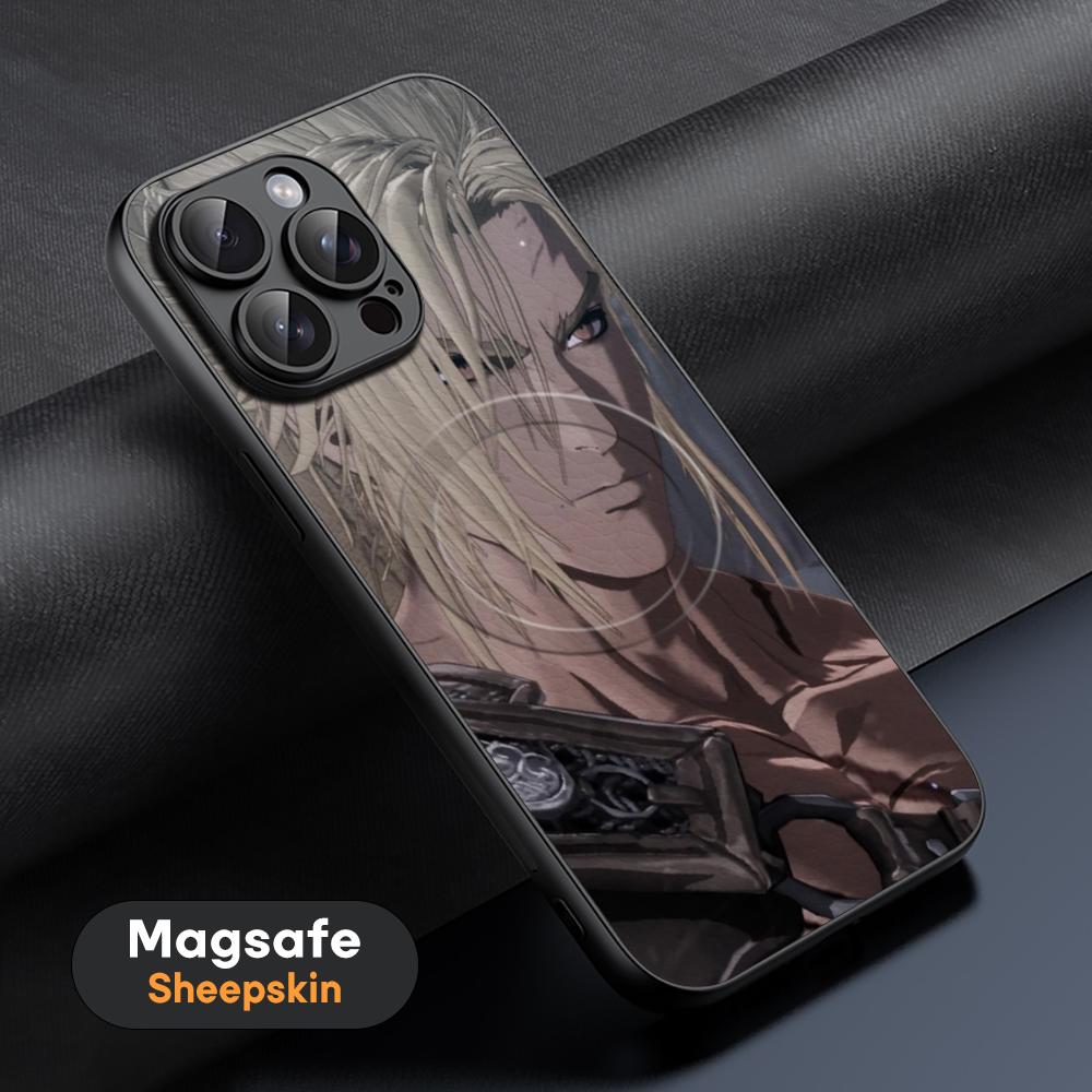 

The first berserker khazan Game Phone Case For iPhone 16 15 14 13 12 11 Plus Pro Max High-end Luxury Magsafe Sheepskin iPhone 15 Pro Max