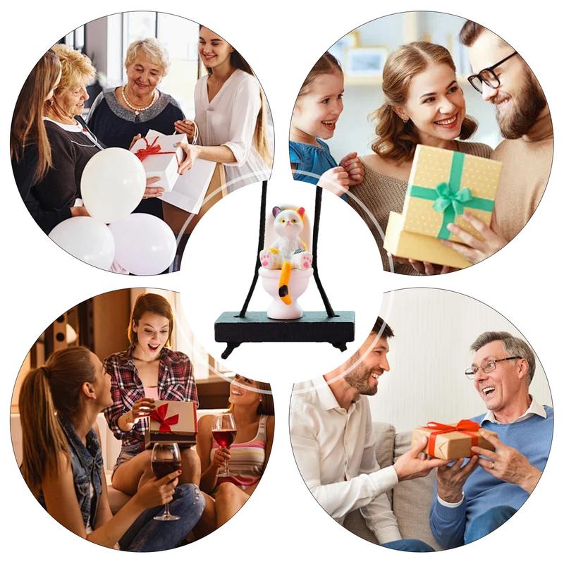 Schaukelnde Katze im Auto, Katze auf der Toilette, Figur, Anhänger, Innendekoration, süßer Anhänger, Dekoration für SUV, Schlafzimmer, Wohnzimmer