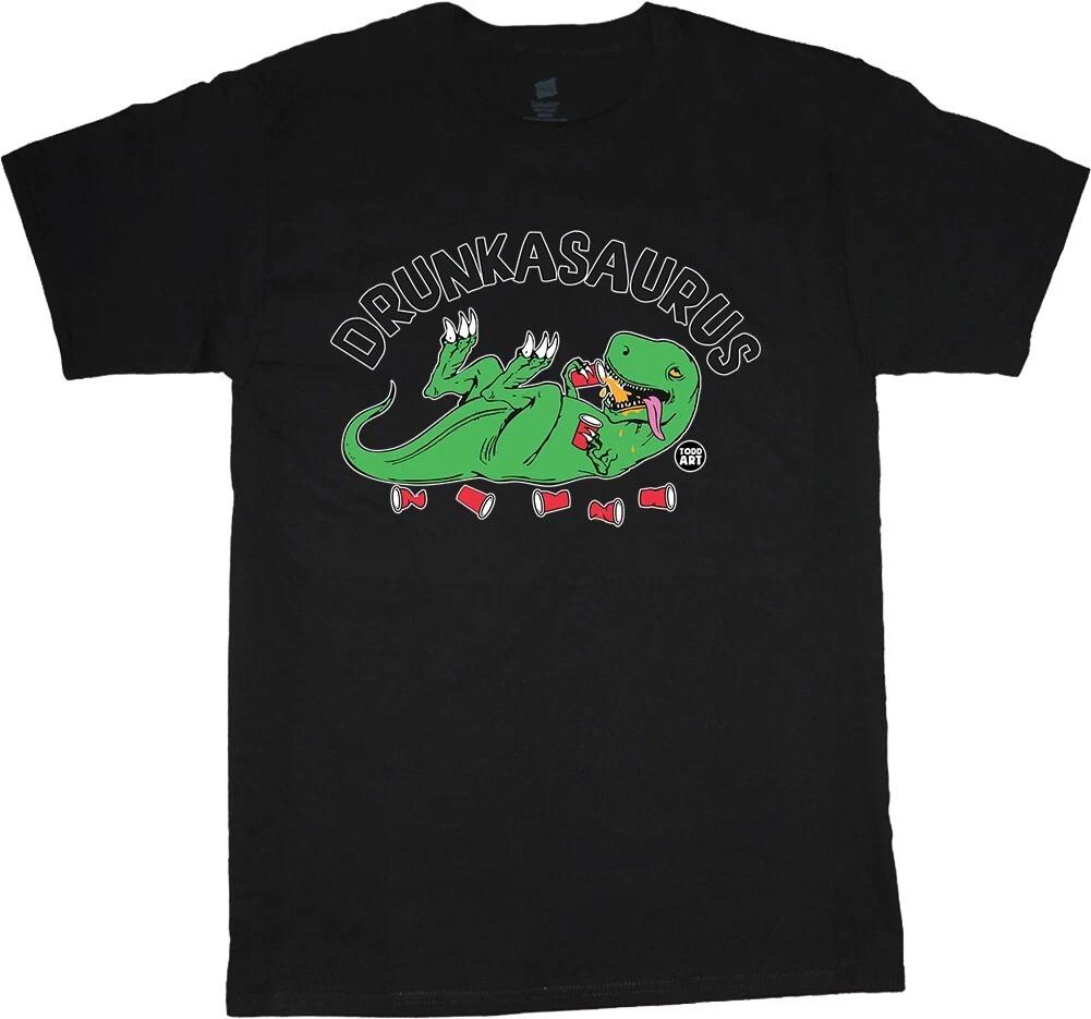 Drunkasaurus Funny T-shirt Mens Graphic Tees St Patricks Day Drunk Dinosaur XXXL