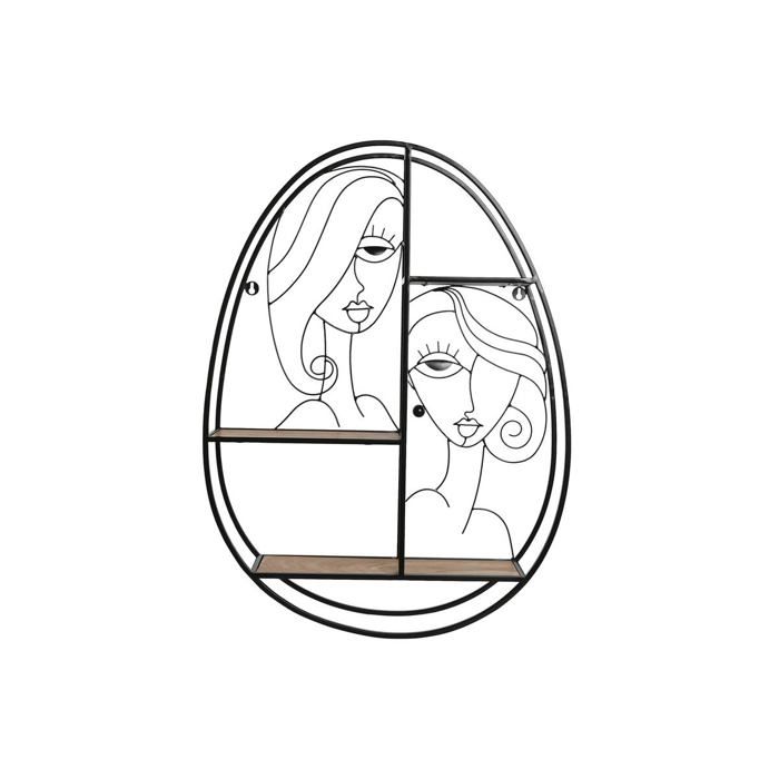 Étagère murale ovale - Home ESPRIT - Métal et bois MDF - 53x12,2x72 cm - Multicolore - Étagère d'accent - Forme ovale