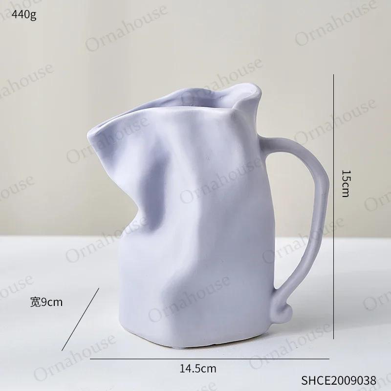 

Креативная ваза для обеденного стола, ваза из гофрированной бумаги, украшение для дома, гостиная, керамические украшения, пасхальное украшение, ваза Blumen