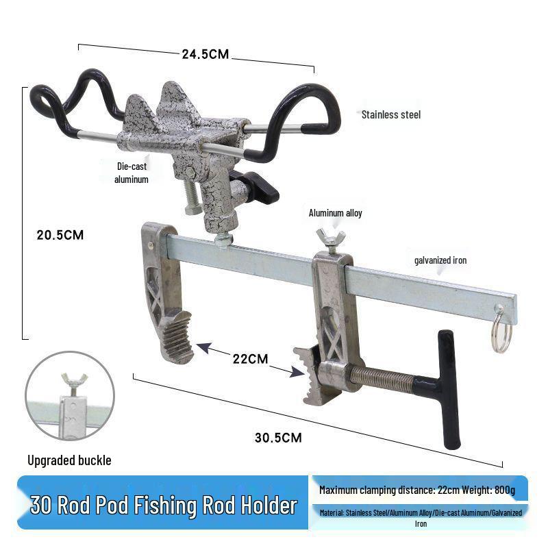 Multi-Functional Fishing Rod Holder for Ice, Boat, and Raft Fishing
