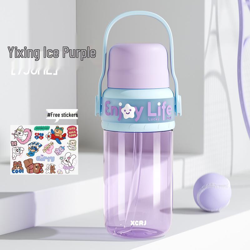 

Stylish Summer Water Bottles with Straw for Students and Couples - Portable Double-Walled Design 750ml