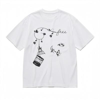 Women's  Trend Classic T-Shirt Mens Womens Tees Top Leaf and Bird Liberation Graphic Design Tee USA