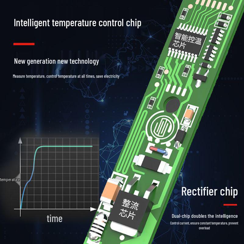 High-Power Digital Soldering Iron: Adjustable Temperature & Constant Heat Ceramic Core for Household Repair & Welding