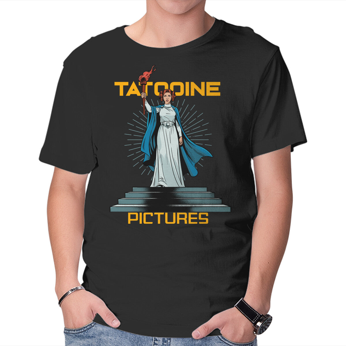 Unisex Crew Neck T-Shirt Tatooine Pictures Graphic Short Sleeve Casual Tee M