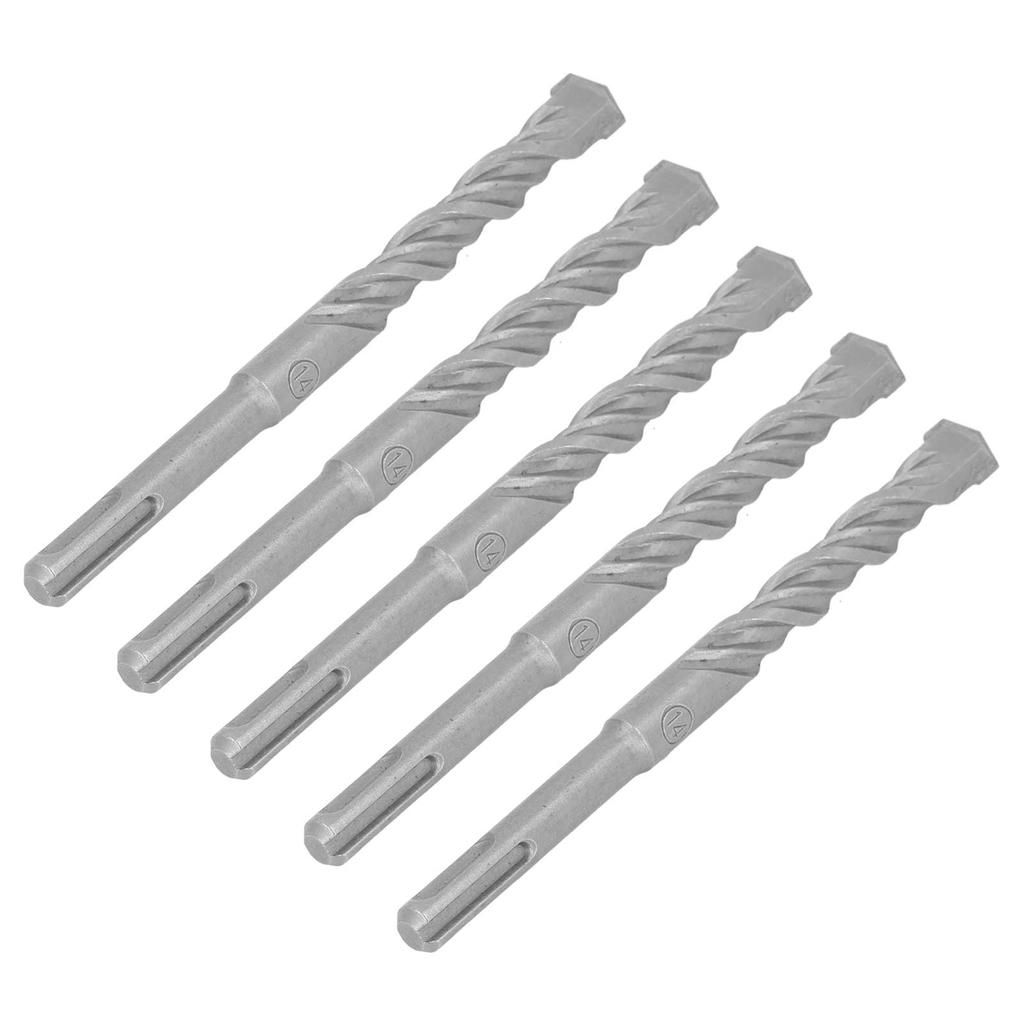5 Pcs Rotary Hammer Drill Bit 160mm Length 2 Flute Self Centering Carbide Tip Impact Drill Bits for