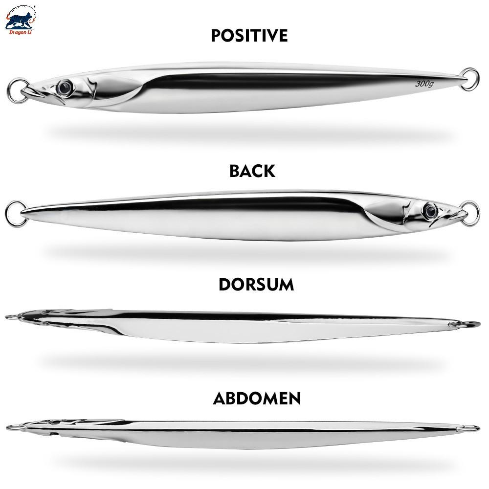 Mirror Silver Jigs 180g 200g 230g 250g 300g Metal Jigs Speed Jig Fast Sinking High Pitch Jigging Lure Mackerel Lead Fishing Lure (as the picture,180g ( Without Hook ))
