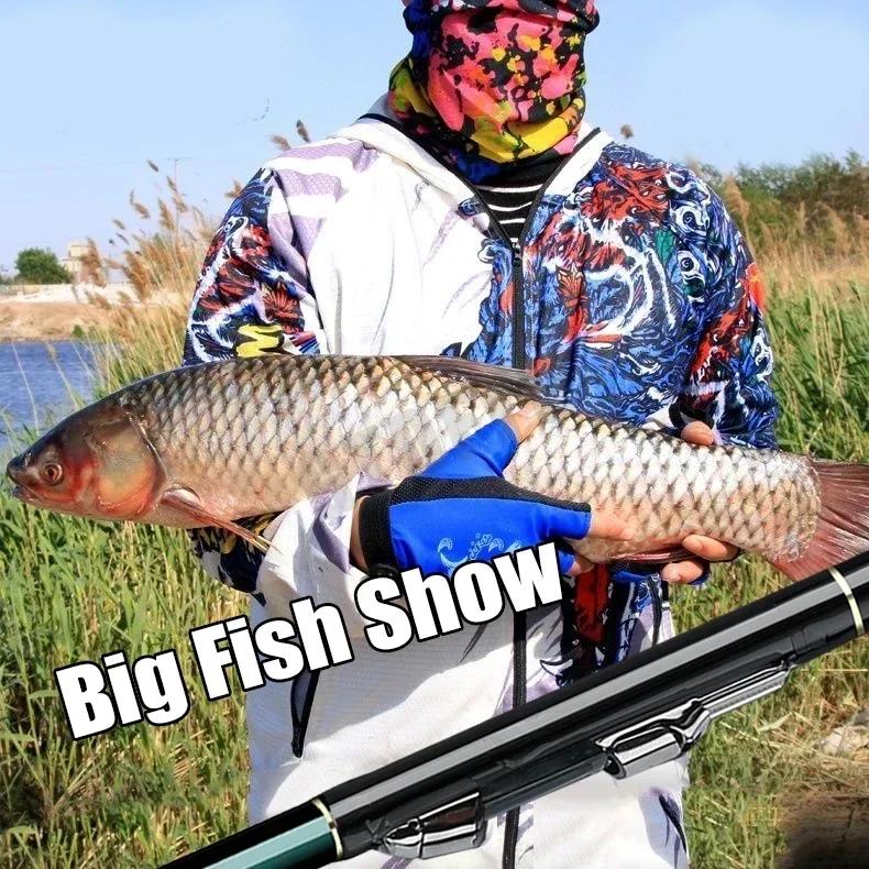 Nieuw 2,7m-7,2m Hengels Hoge 60T Koolstof Dubbeldoel Ultralicht Telescopisch Surfcasting Spinning Rotsvissen Hengel Kust Zee Vissen Zoetwater