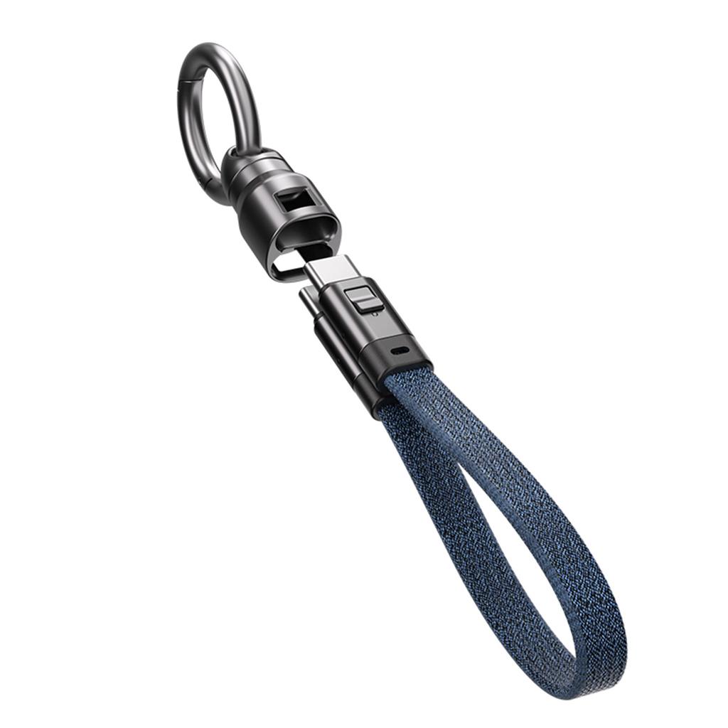 PD240W Keychain Fast Charging Cable 2 In 1, Type C To Type C Data Cable, Zinc Alloy Portable Charging Cord for Laptop,