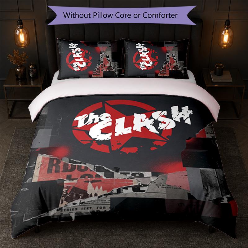 The Clash Print 3Pcs Bedding Set Duvet Cover With Two Pillowcases Soft Bed Linen For Household Bedroom