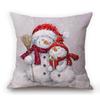 Decorazione di Natale Pupazzo di Neve Orso Carino Arte di Natale Cuscino da Divano Accogliente Federa Quadrata Cotone Lino Copricuscino per Sedile Auto