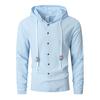 Men's Hooded Linen Blend Shirt, Loose Fit Button-Up Shirt, Long Sleeve Wrinkle-Free Moisture Wicking Casual Top
